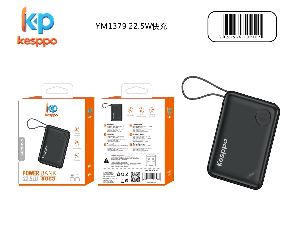 Power bank YM1379 8000 mAh 22.5 W