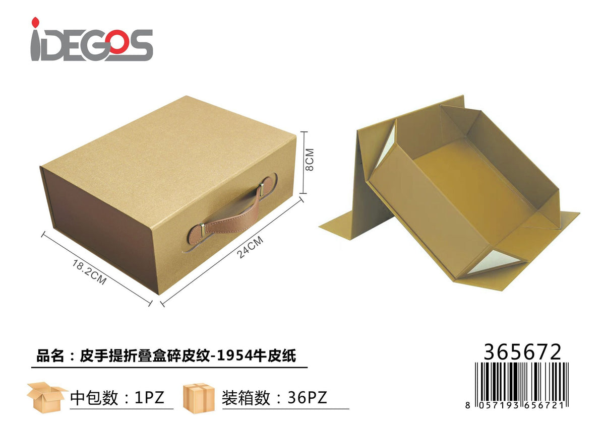 Scatola regalo IDEGOS in carta kraft con manico, 3 misure