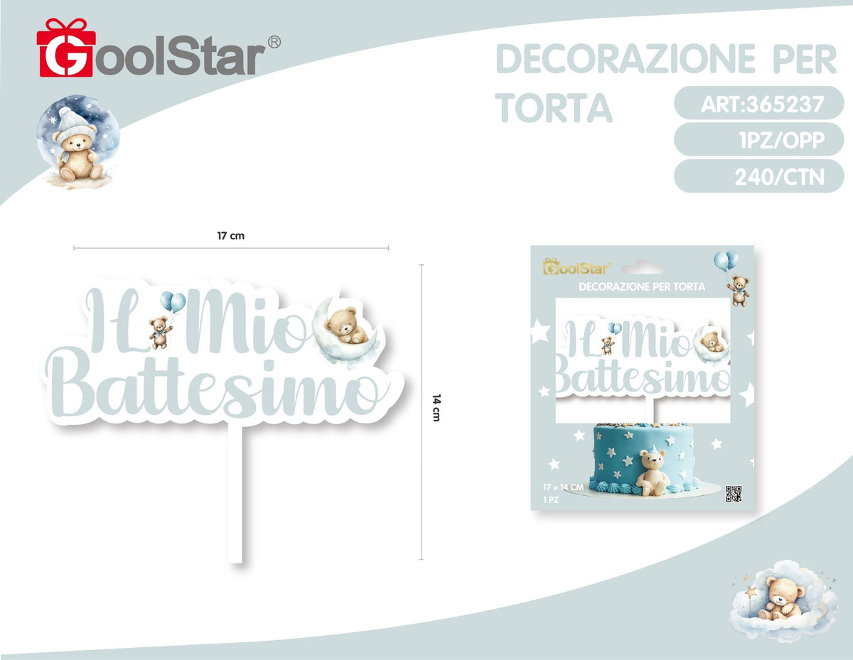 Topper in acrilico per torta