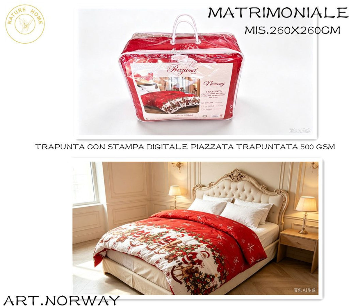Trapunta natalizia Preziosa Norway