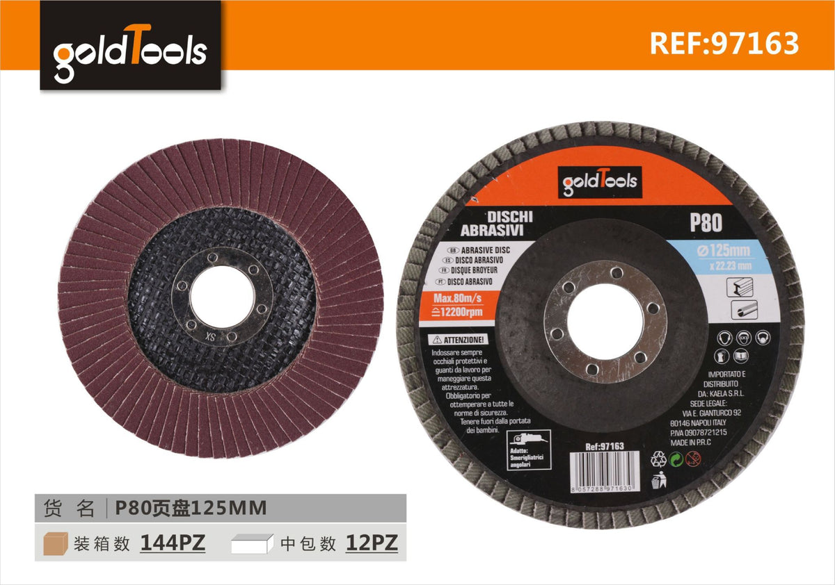Disco abrasivo lamellare P80, 125 mm
