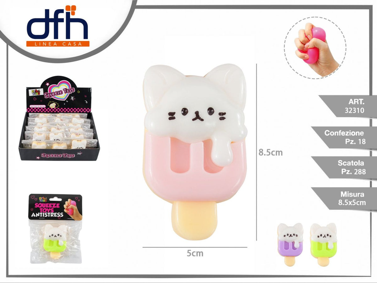 Giocattolo da schiacciare gatto gelato, 8,5 cm