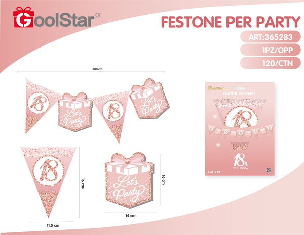 Festone con bandierine triangolari per party