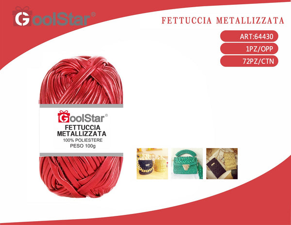 Fettuccia metallizzata GoolStar, 100 g, rosso e verde