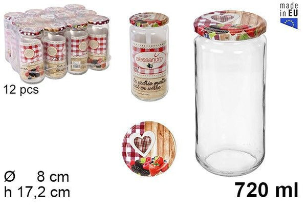 C.M BARATTOLO VETRO C/COPERCHIO FRUTTA 720ML
