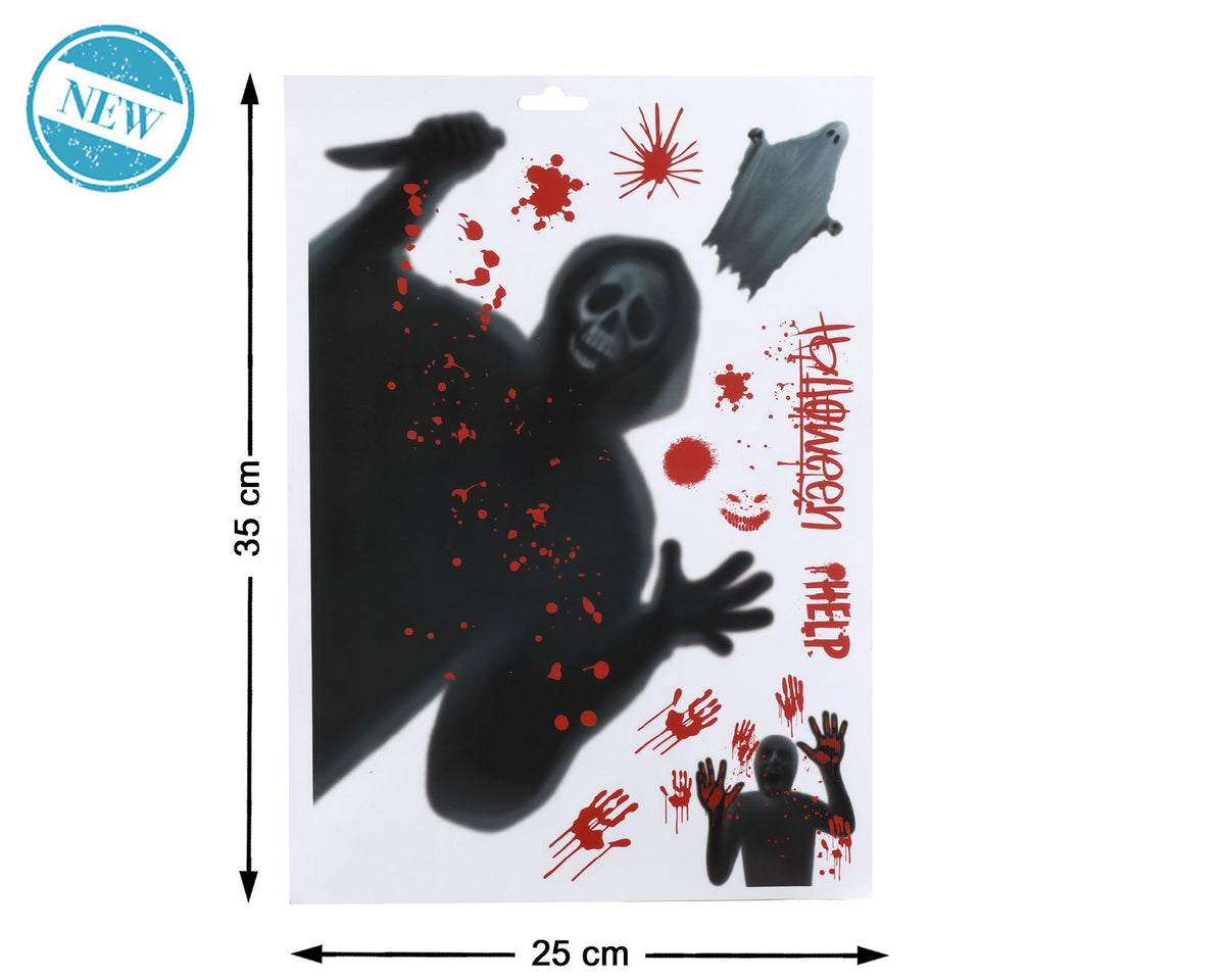 Adesivi decorativi Halloween con figura incappucciata, 35 × 25 cm