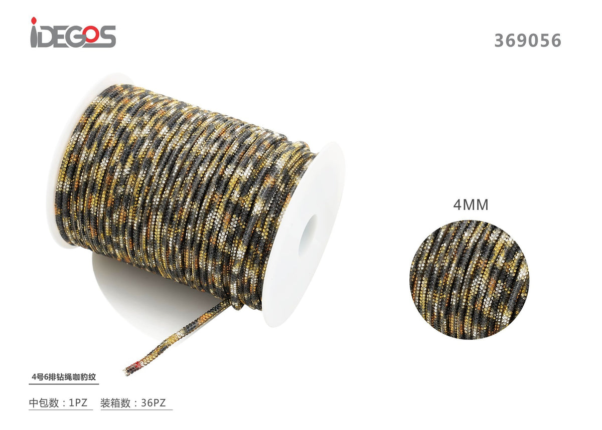 Cordino Di Strass 4mm Leopardato