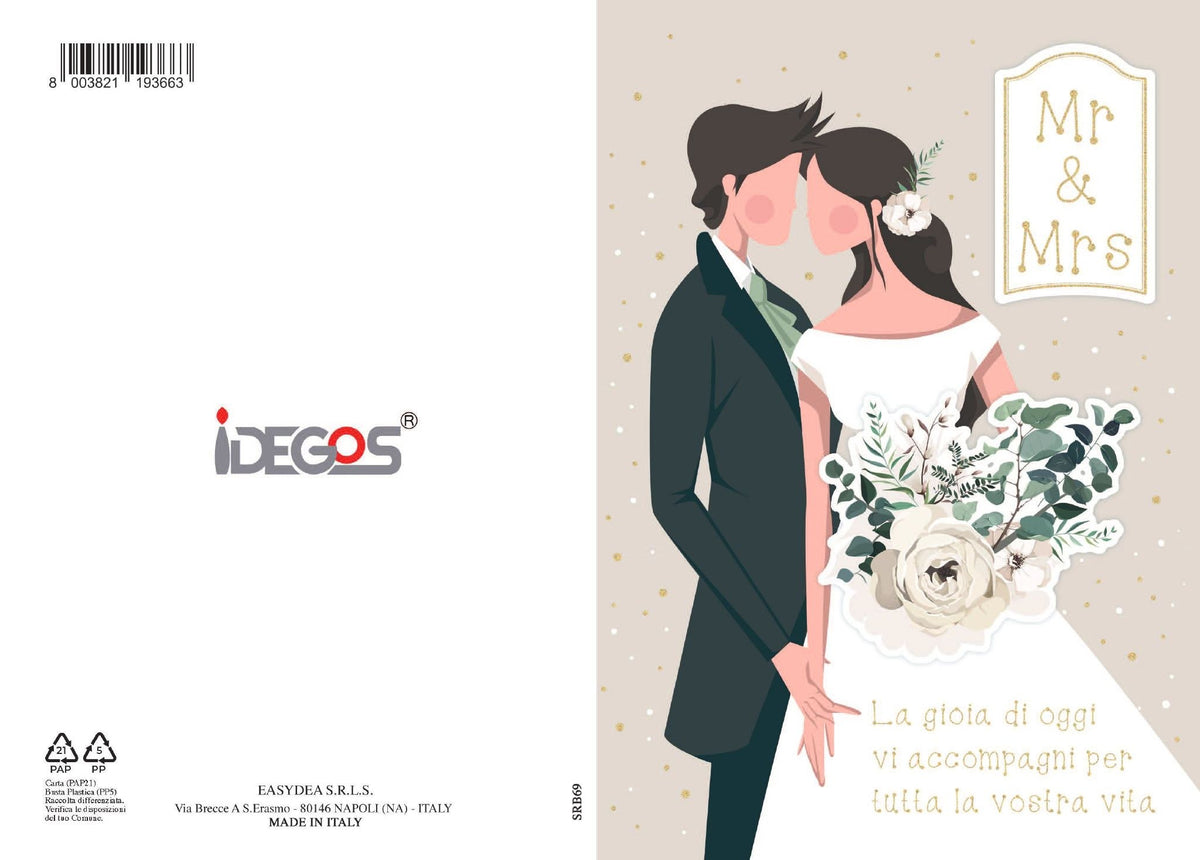 Biglietto promessa matrimonio con glitter