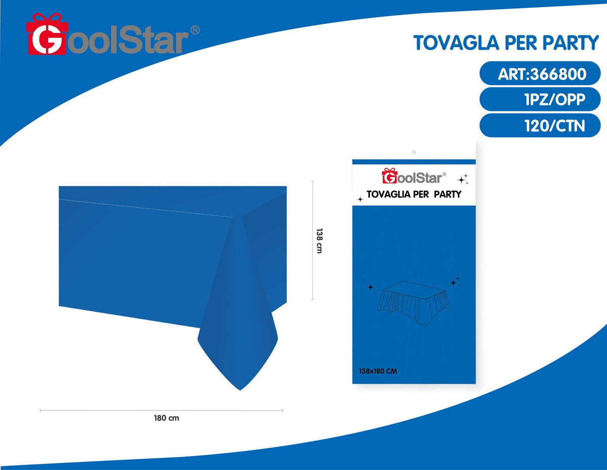 Tovaglia in PE per feste, 138 x 180 cm, colori a scelta