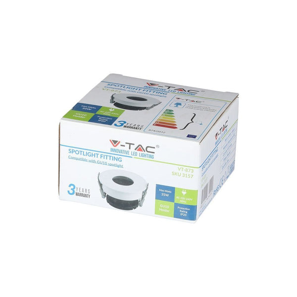 Portafaretto V-TAC GU10 rotondo bianco e nero