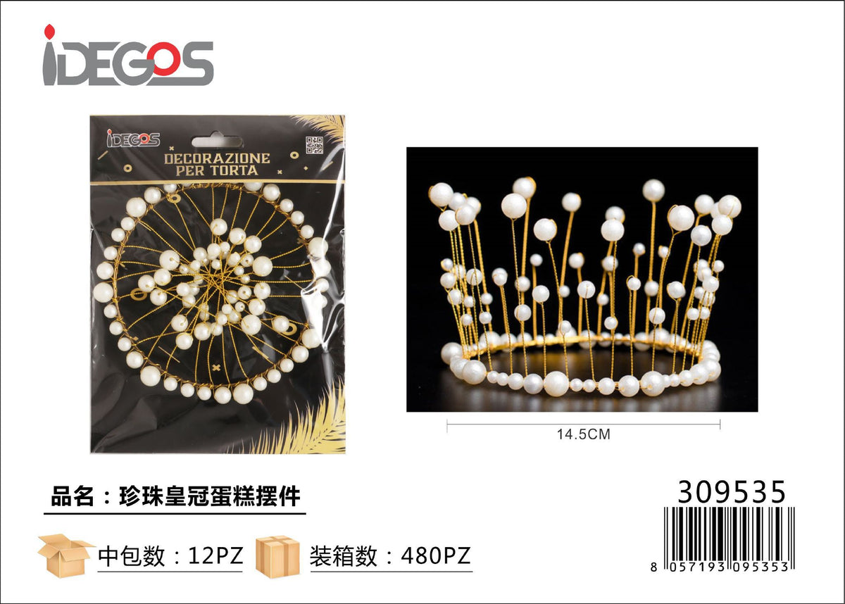 Corona decorativa per torta con perline
