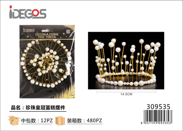 Corona decorativa per torta con perline
