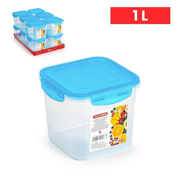 CONTENITORE 1L BLU TRASLUCIDE 13.5X13.5X11.5