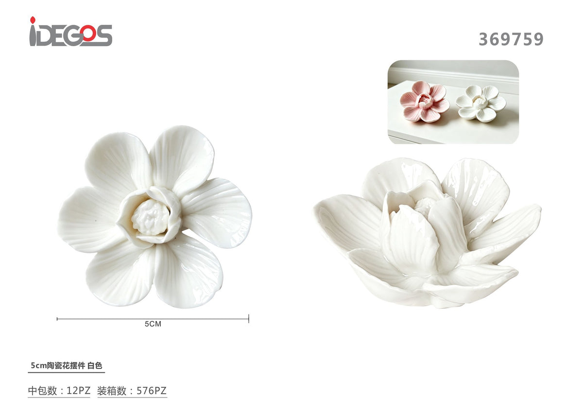 Fiore decorativo in ceramica, 5 cm