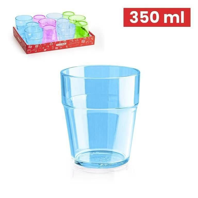 BICCHIERI FORTE 350ML PLASTICA 8.6X8.6X10CM GAMMA TRASLUCIDA