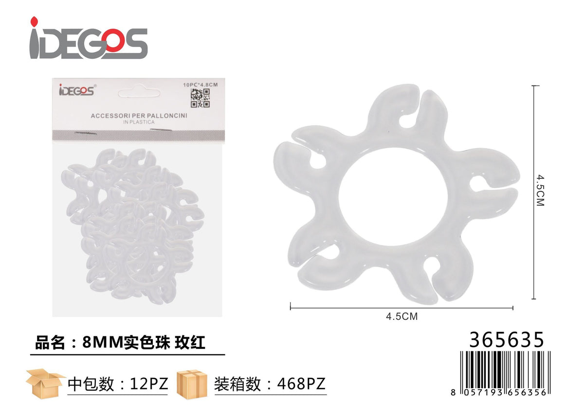 Clip per palloncini a forma di fiore, 4,8 cm, 10 pezzi