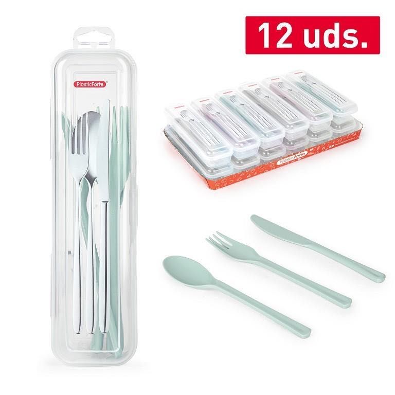 SET 3 POSATE C/ASTUCCIO PLASTICA 23.5X6.5X5CM