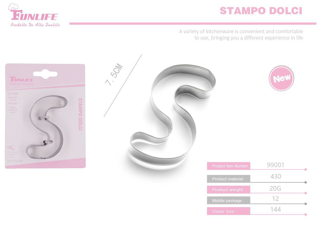 Stampo per biscotti a forma di lettera S