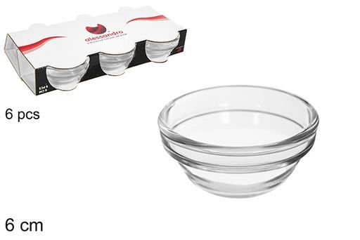 C.M PACK 6 CIOTOLE VETRO 6CM