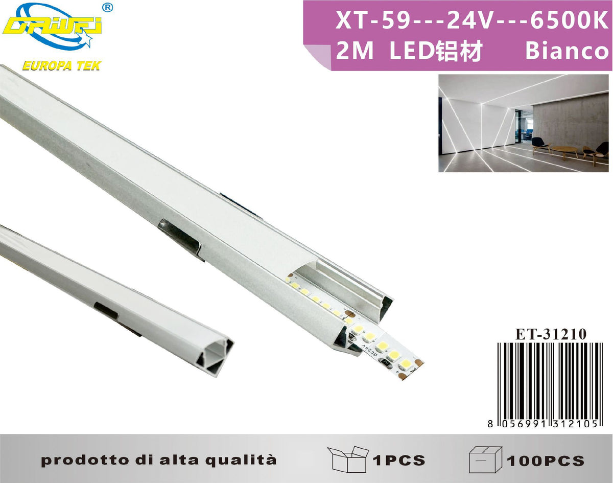 Lampada lineare con profilo in alluminio