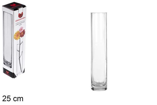 C.M VASO DI VETRO LUNGO LION 25CM