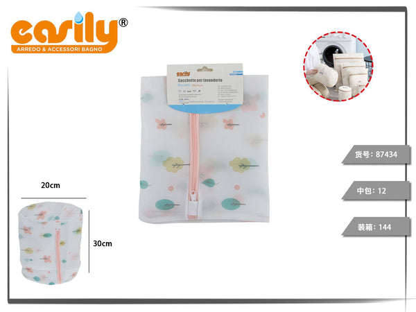 Sacchetti cilindrici per bucato con zip e stampa vegetale