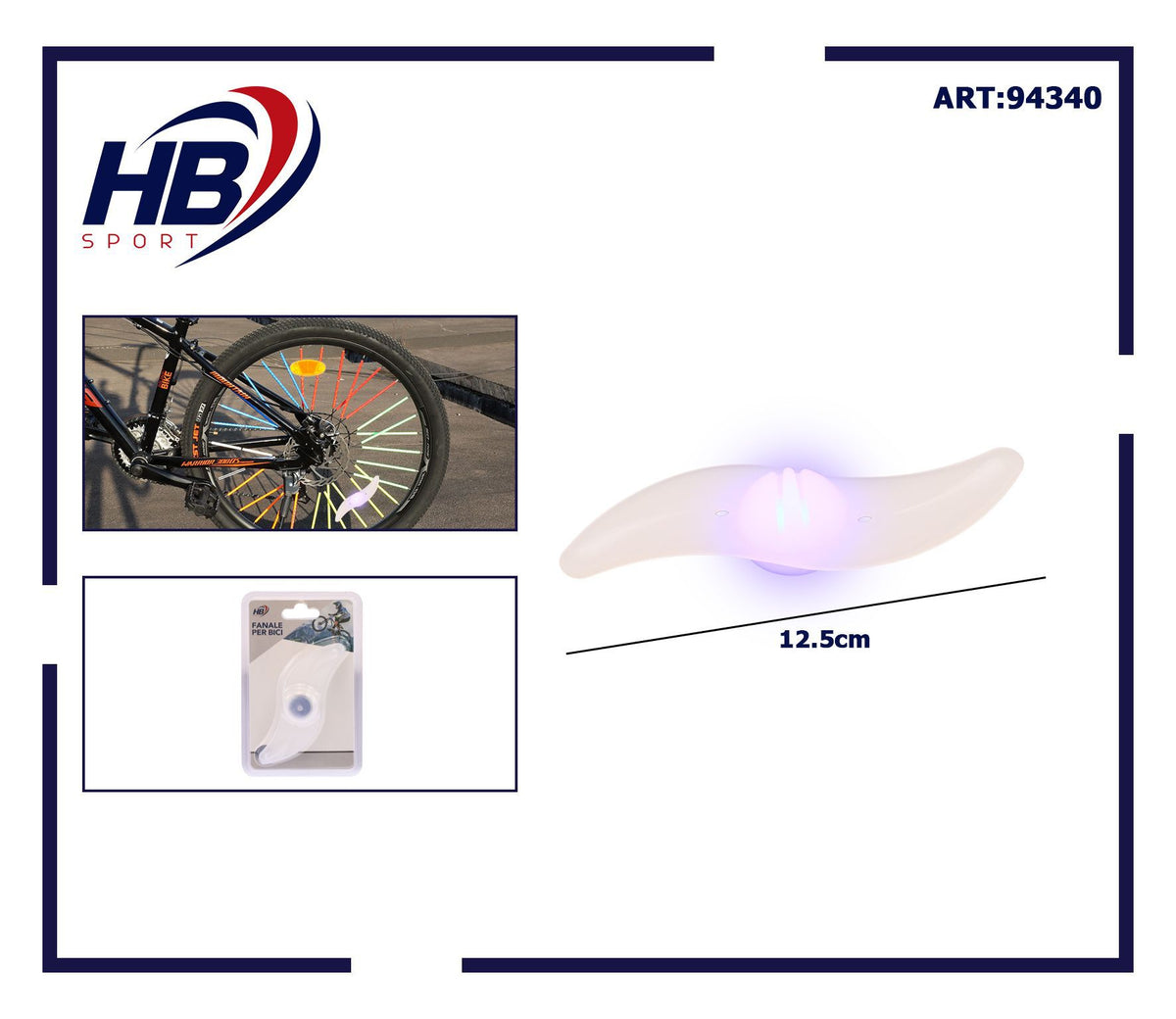 Luce per raggi della bicicletta, 12,5 cm