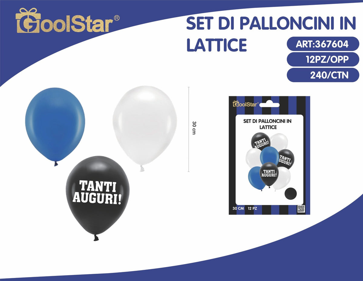 Set palloncini in lattice blu nero