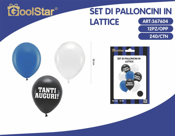 Set palloncini in lattice blu nero