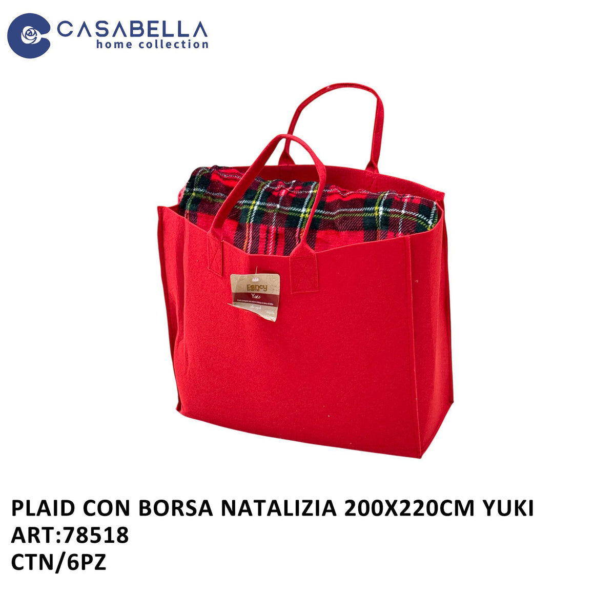 Plaid con Borsa Natalizia 200X220CM Yuki
