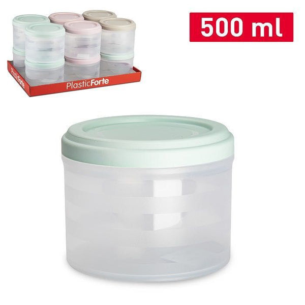 BARATTOLO PLASTICA 500ML 11.5X11.5X9.5CM