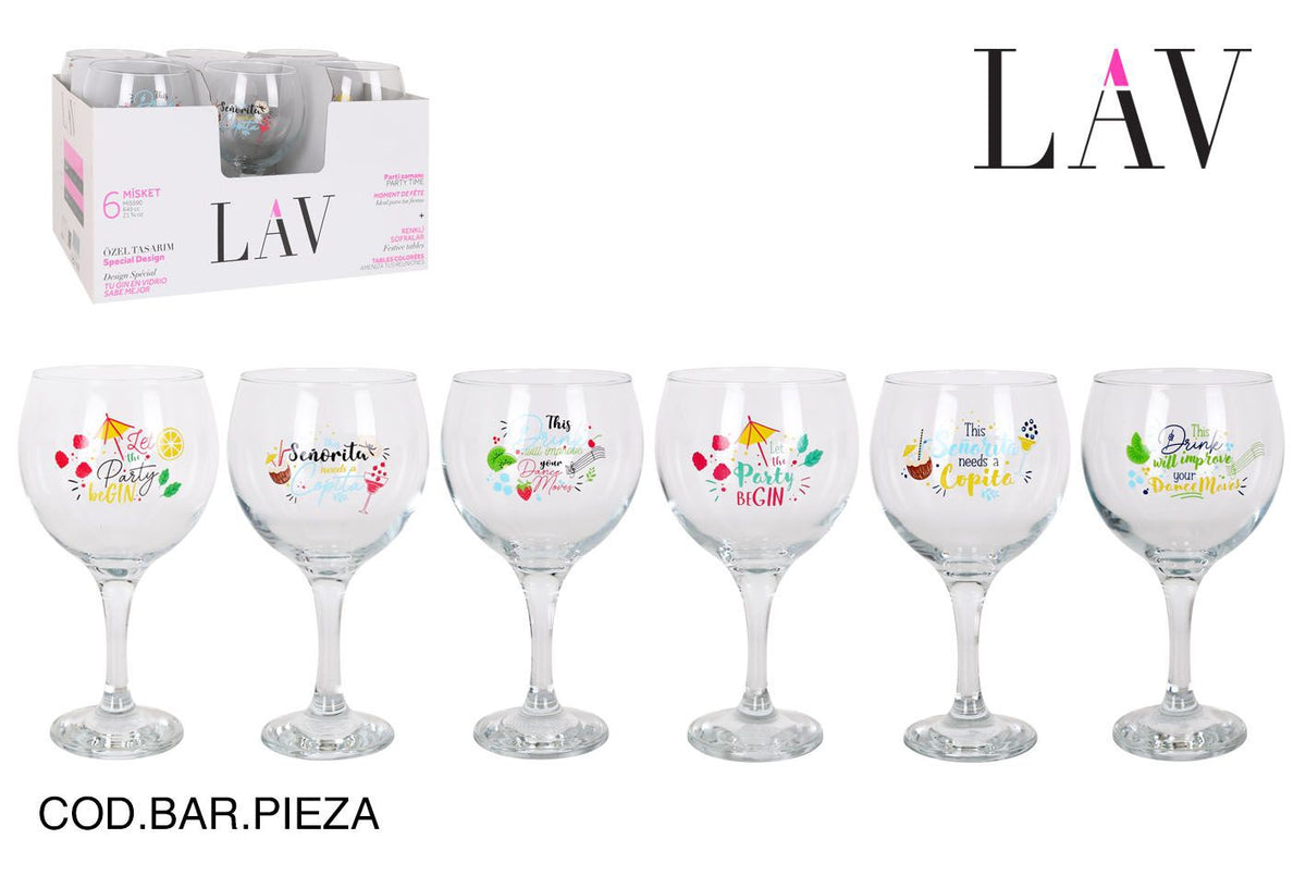 LAV 6 BICCHIERI VETRO COCKTAIL 645CC 9.35X20CM