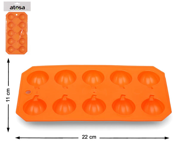 Stampo per ghiaccio a forma di zucca, 10 cavità