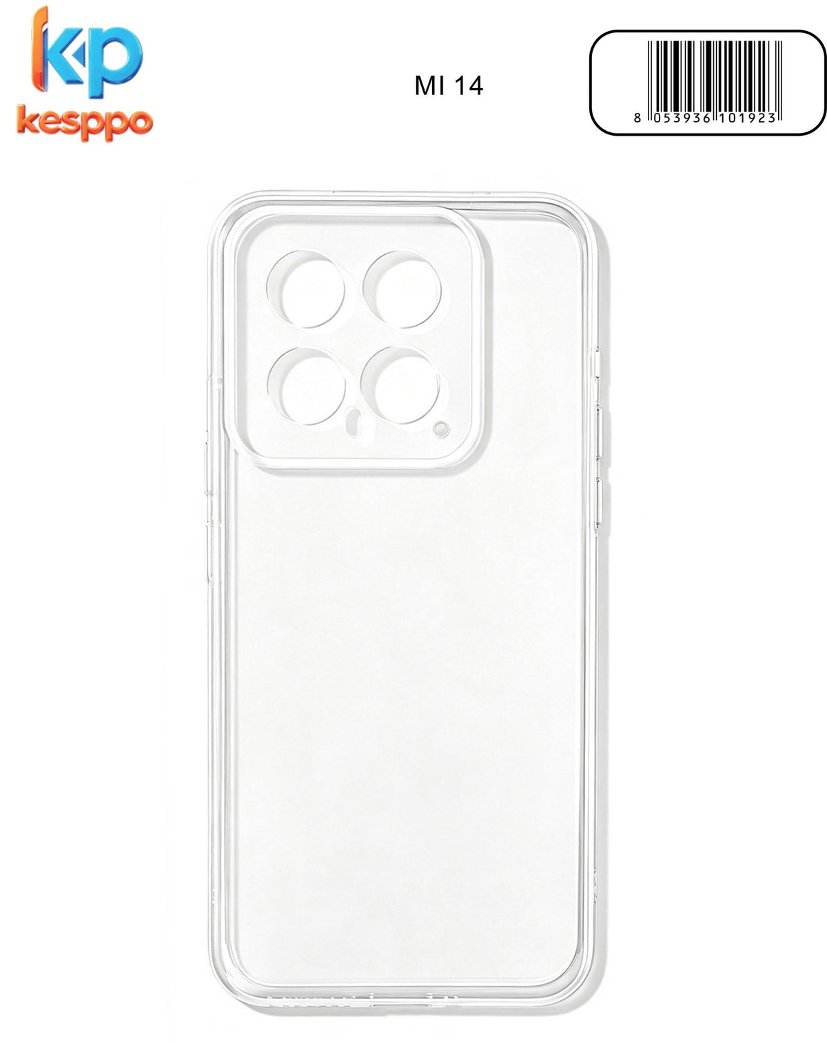 Custodia per Xiaomi 14 – trasparente, in silicone, con aperture sagomate