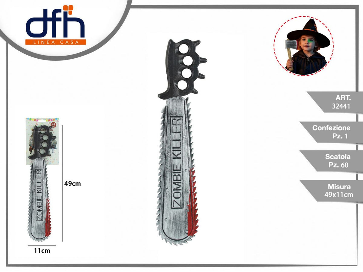 Sega scenica Zombie Killer per Halloween, 49 cm