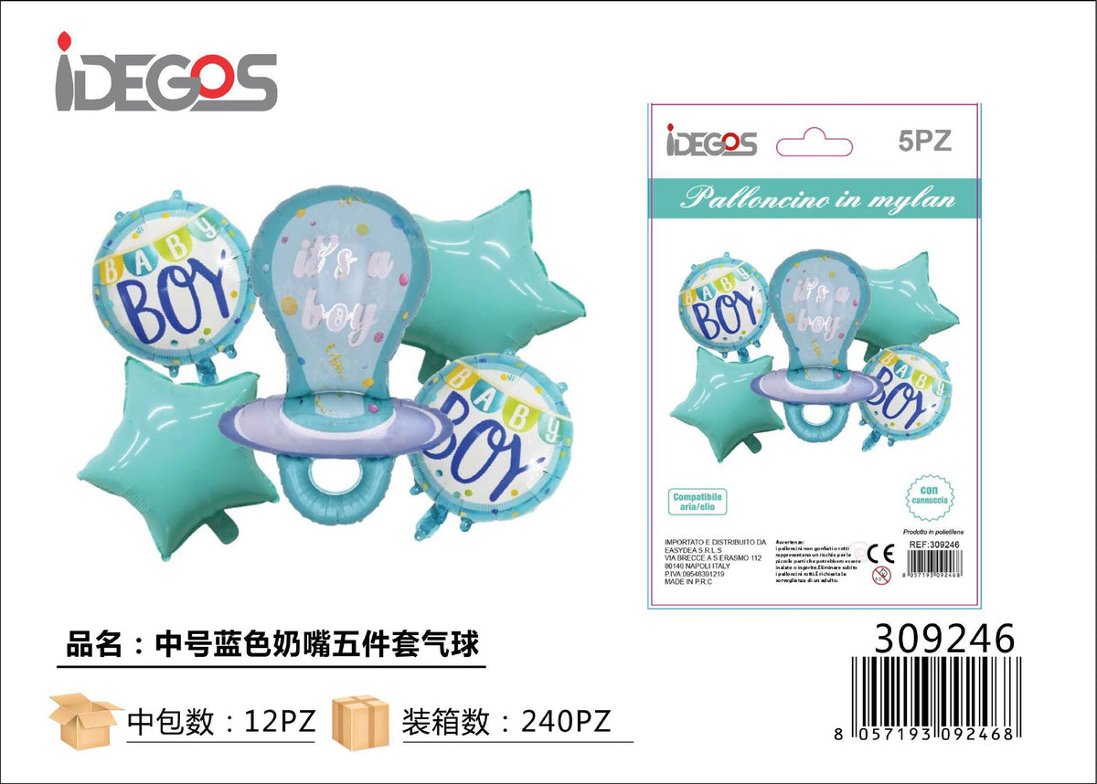 Set di palloncini con ciuccio, 5 pezzi