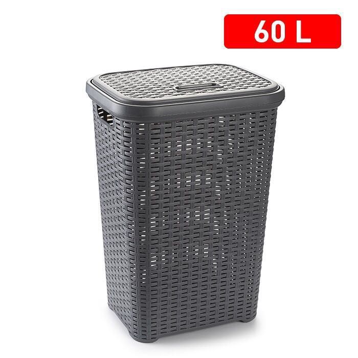 PORTABIANCHERIA RATTAN 60L GRIGIO CHIARO 43X35.5X62