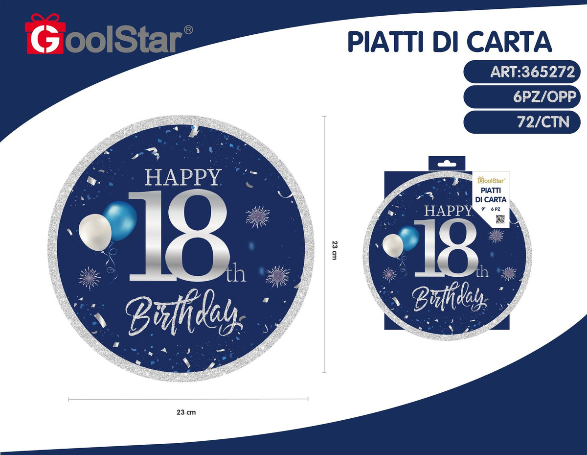 Piatto di carta rotondo , 18 anni