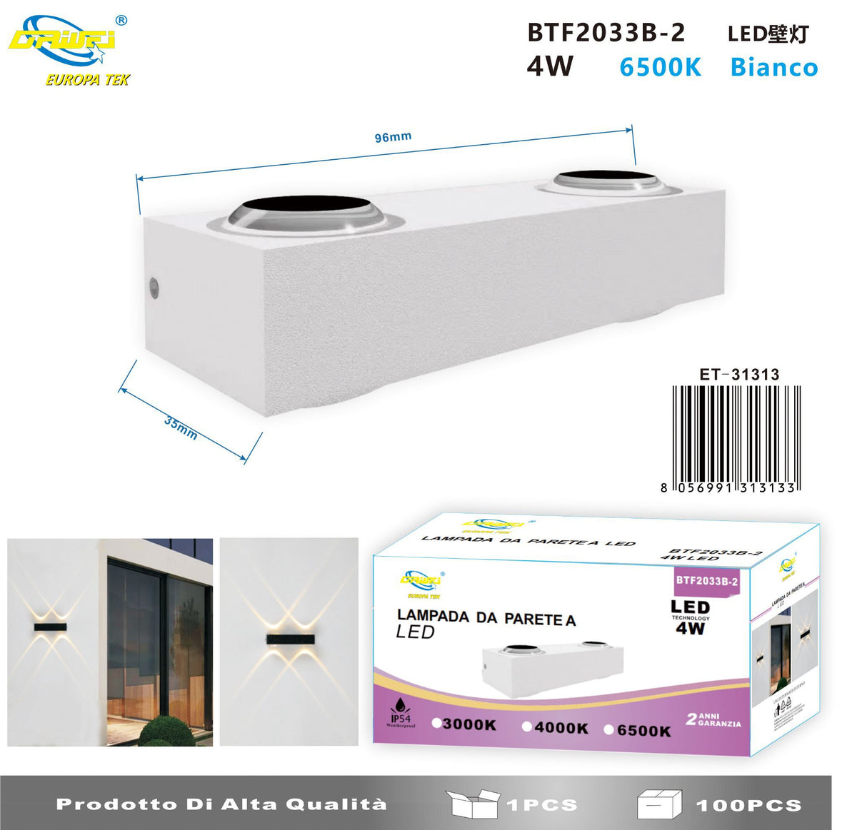 Lampada da parete — 4 W