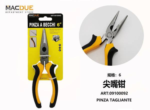 Pinza a becchi lunghi, misura 6