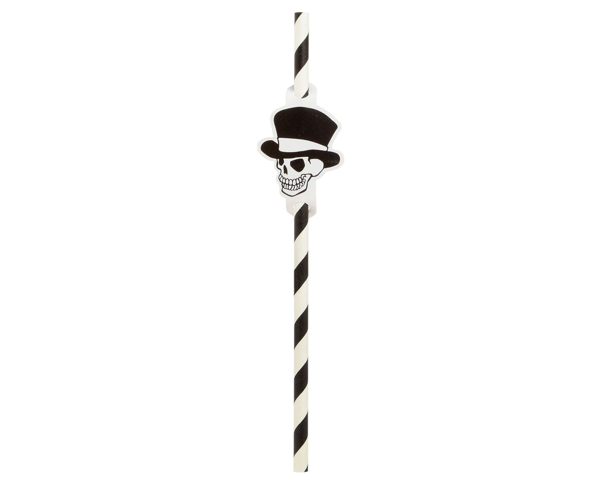 Set di 8 cannucce Halloween con teschio