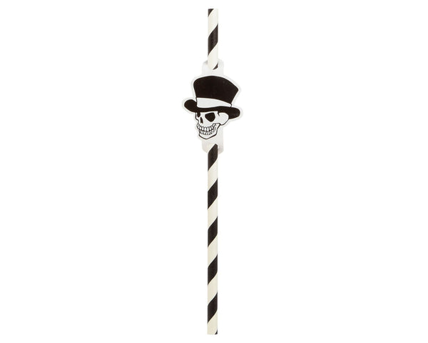 Set di 8 cannucce Halloween con teschio