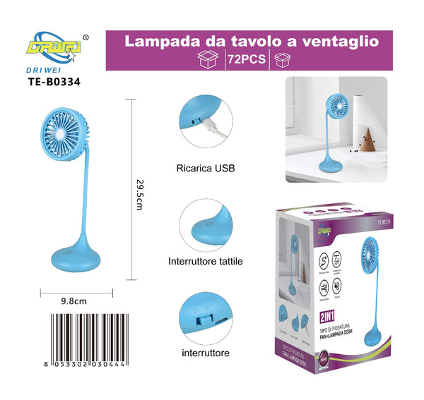 Lampada da tavolo con ventilatore
