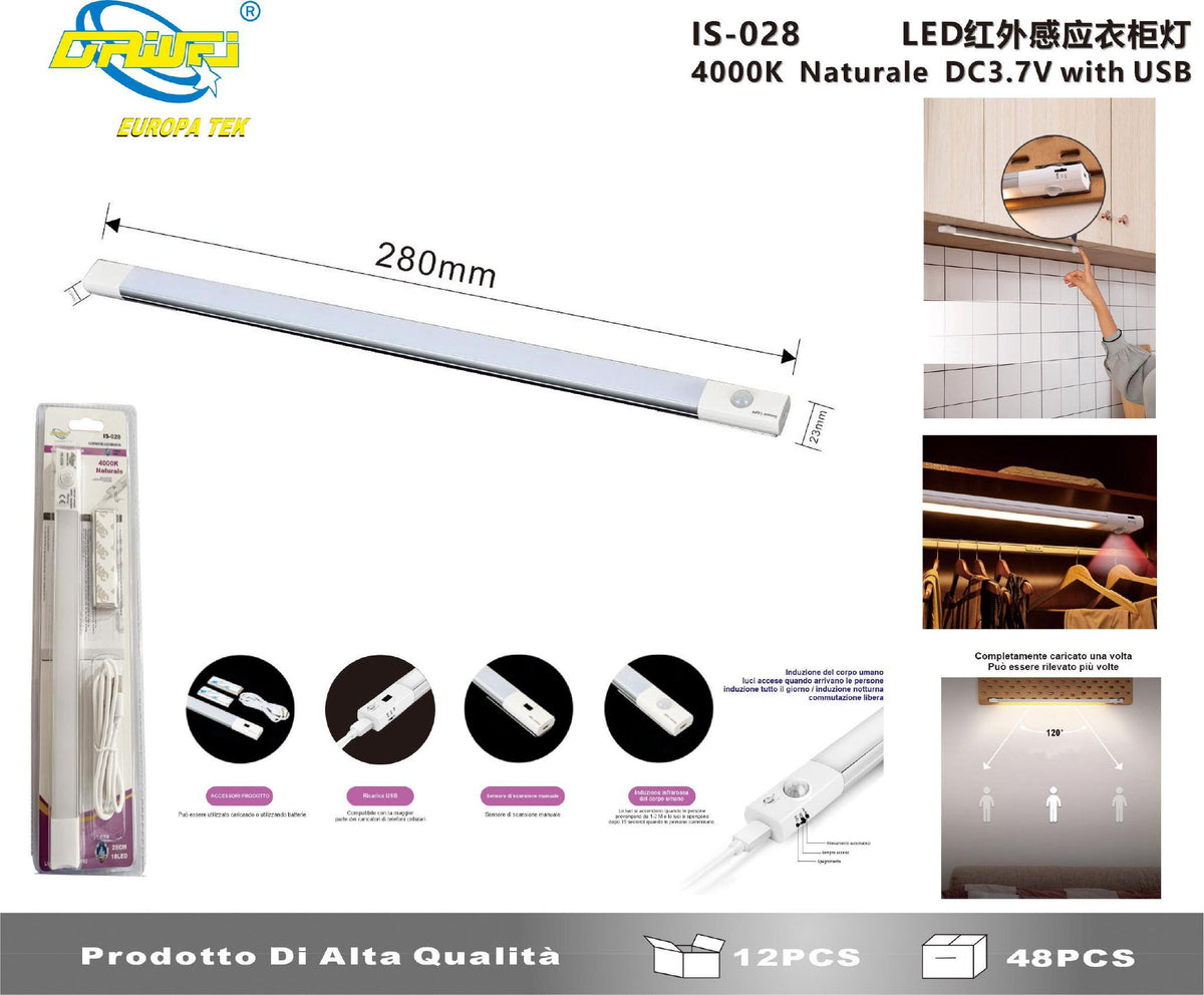 Luce per armadio con sensore