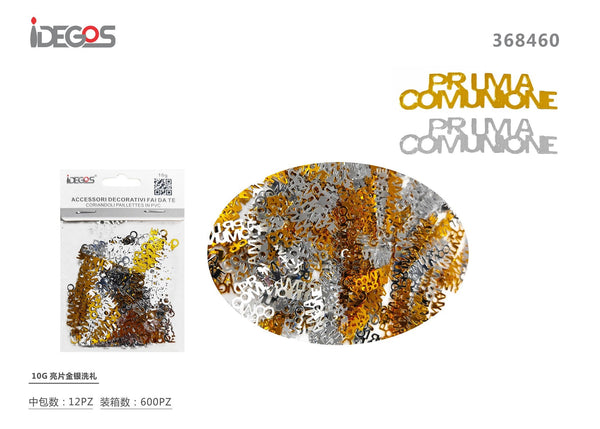 Paillettes decorative oro e argento, 10 g