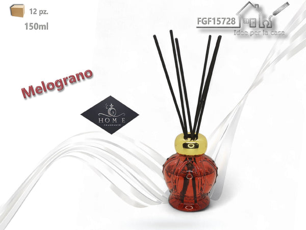 Profumatore ambiente al melograno con bastoncini, 150 ml