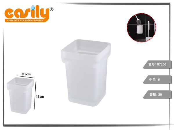 Contenitore quadrato satinato per scopino WC