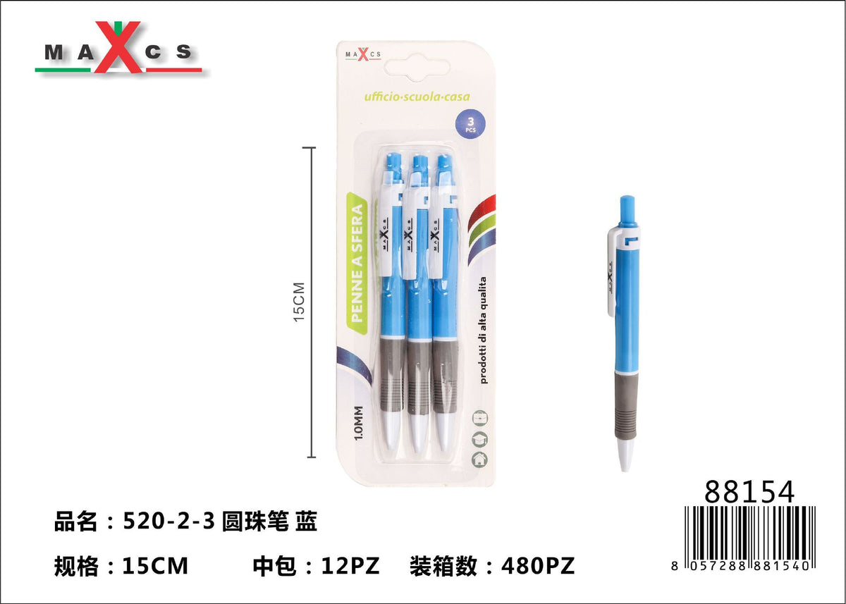 Penna a sfera 520-2-3, blu