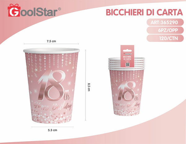 Bicchiere di carta, 18 anni oro rosa