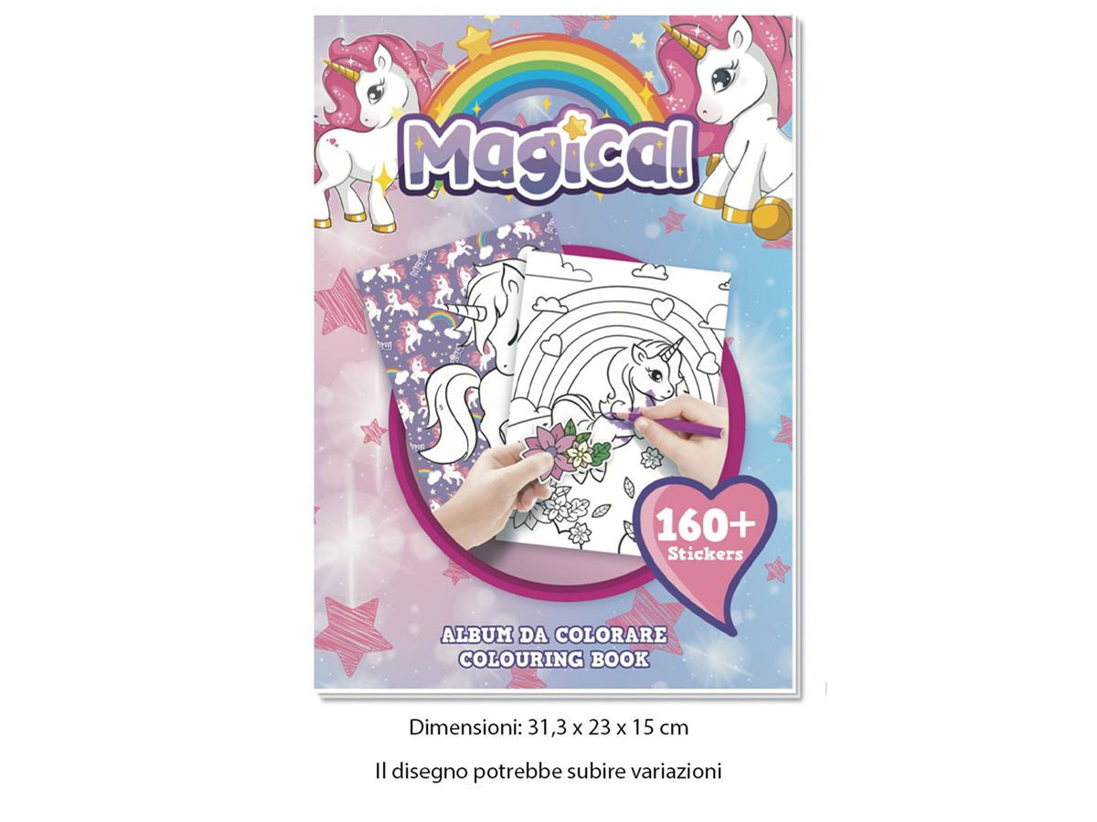 Album da colorare Magical con oltre 160 adesivi